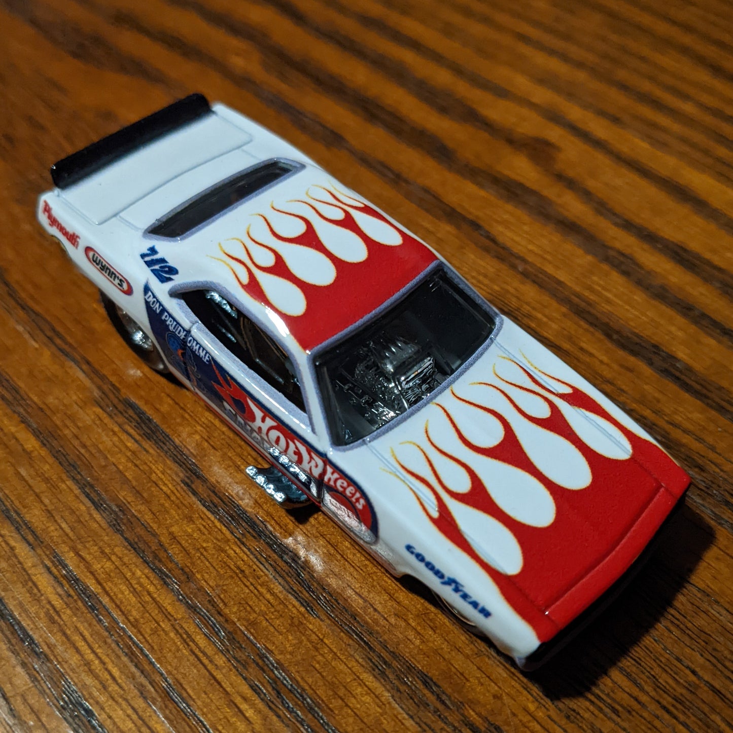 '72 Plymouth Cuda Funny Car (White) - Team Transport - Hot Wheels Premium Loose (2022)