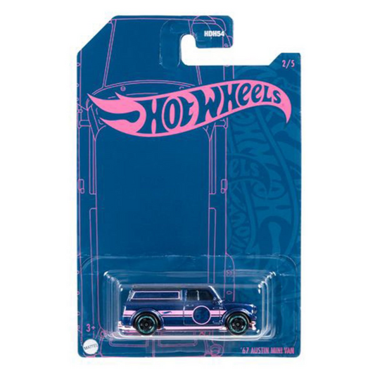 '67 Austin Mini Van (Satin Blue) - 54th Anniversary: Blue and Pink - Hot Wheels Basic (2022)